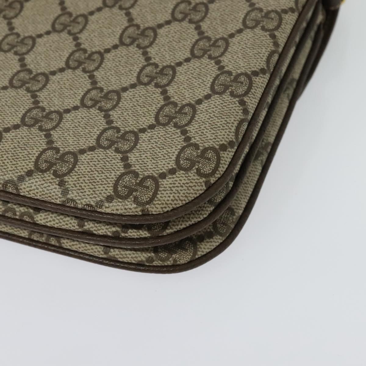 GUCCI GG Supreme Shoulder Bag PVC Beige Gold 004 256 0024 Auth ki5813