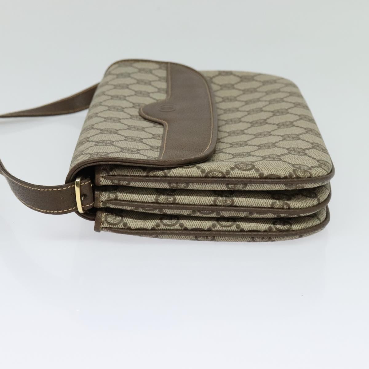 GUCCI GG Supreme Shoulder Bag PVC Beige Gold 004 256 0024 Auth ki5813