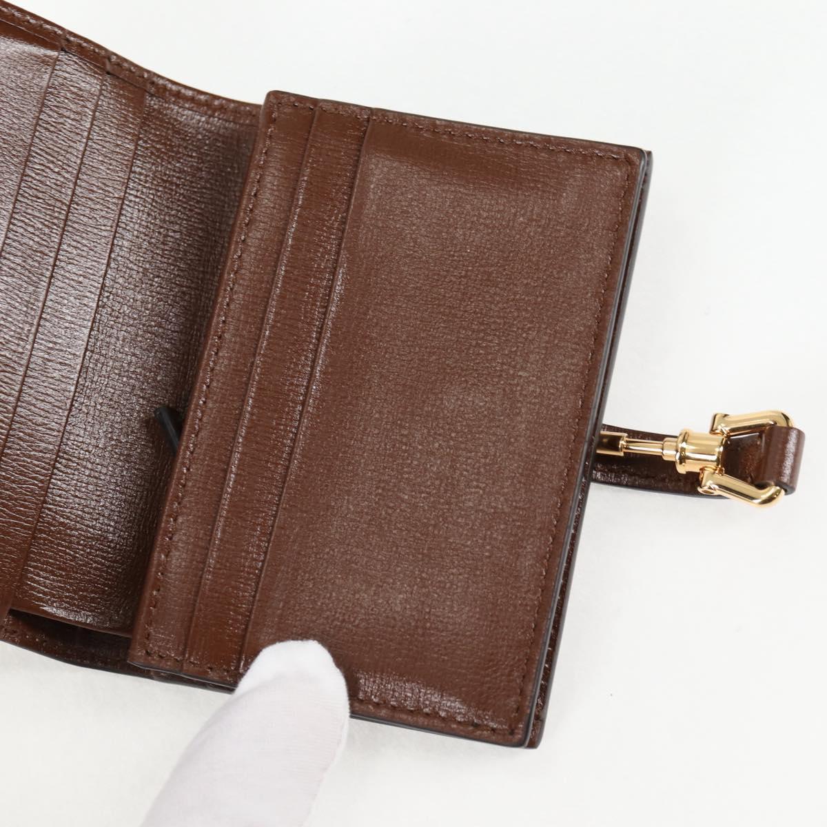 GUCCI GG Supreme Jackie WebbSherry Line Wallet PVC Beige 203495 Auth ki5817V