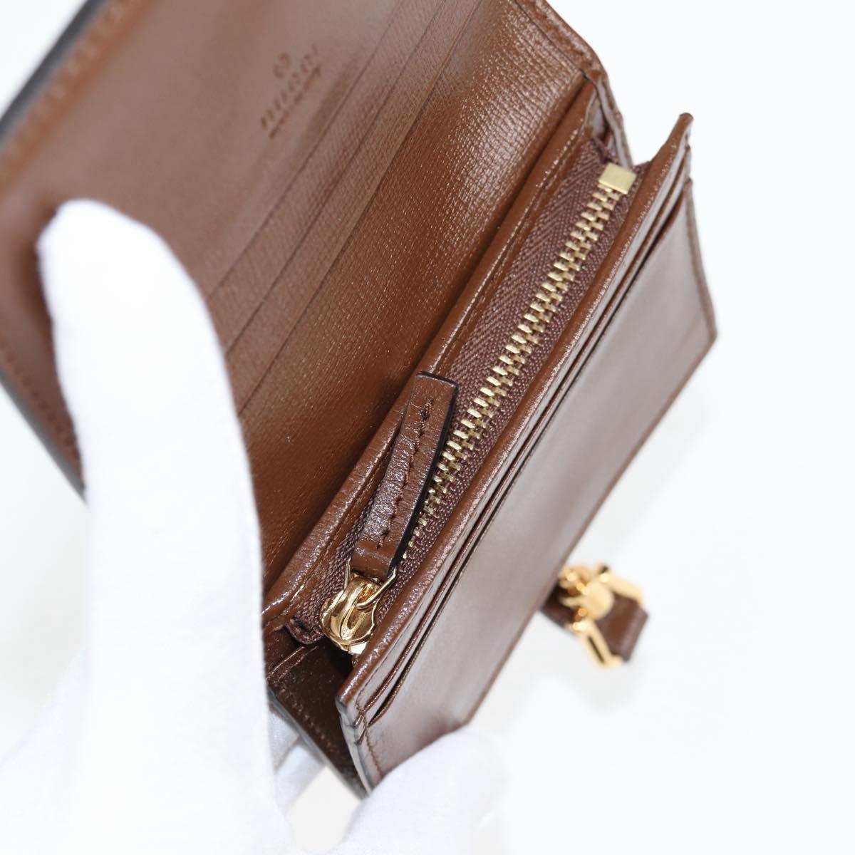 GUCCI GG Supreme Jackie WebbSherry Line Wallet PVC Beige 203495 Auth ki5817V
