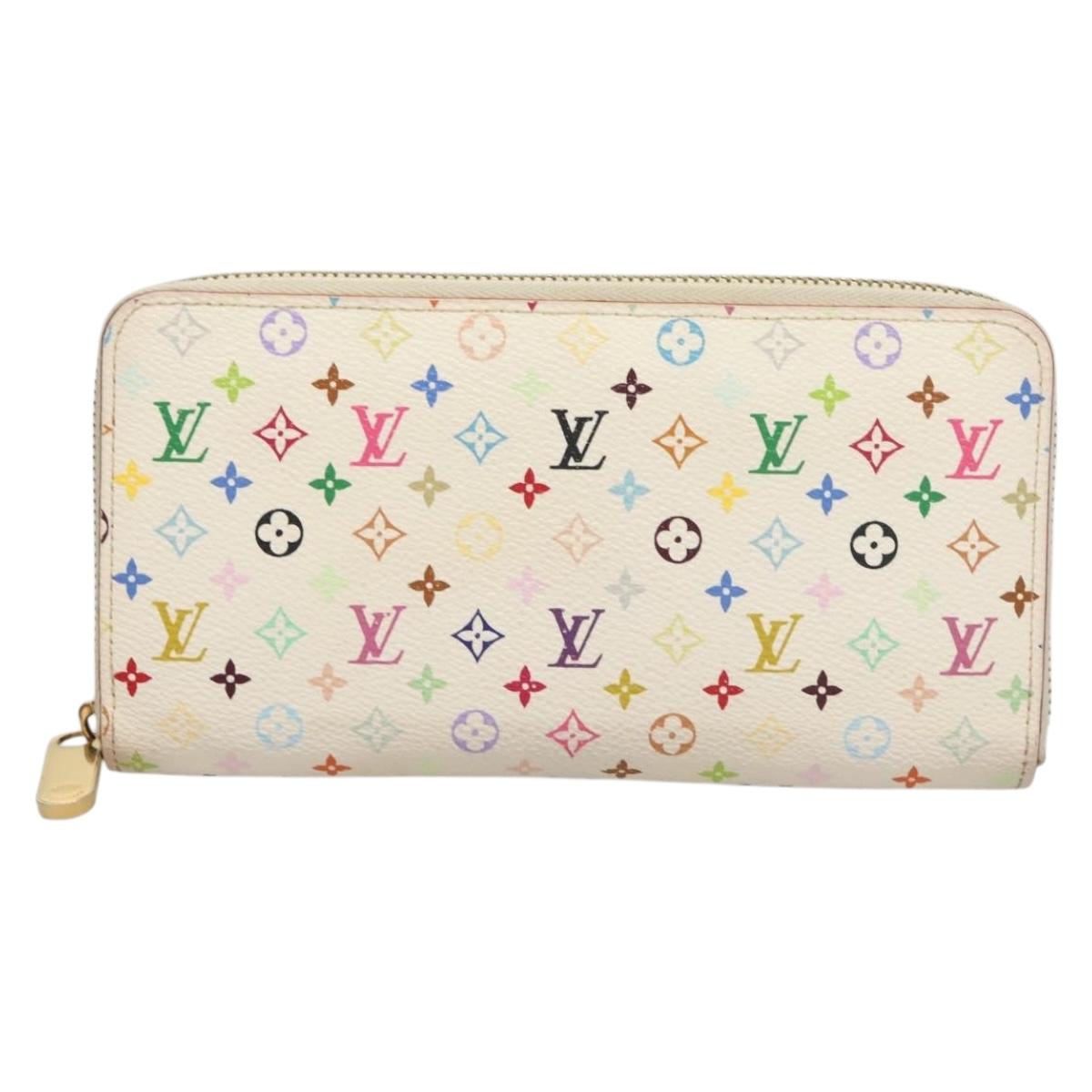 LOUIS VUITTON Monogram Multicolor Zippy Wallet White M60241 LV Auth ki5819
