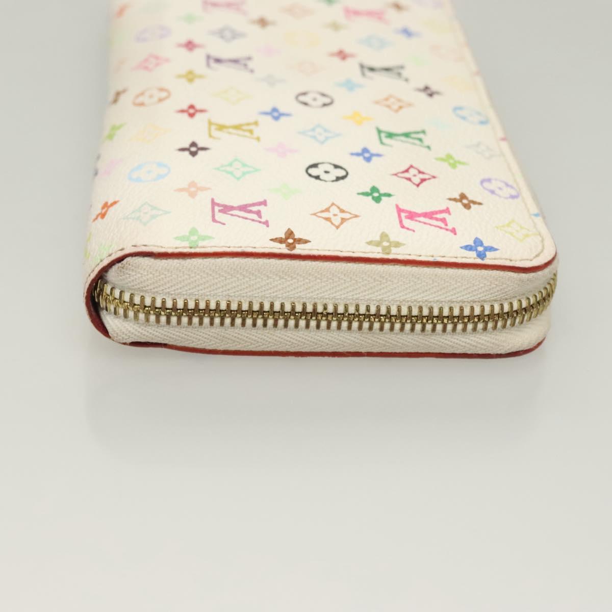 LOUIS VUITTON Monogram Multicolor Zippy Wallet White M60241 LV Auth ki5819