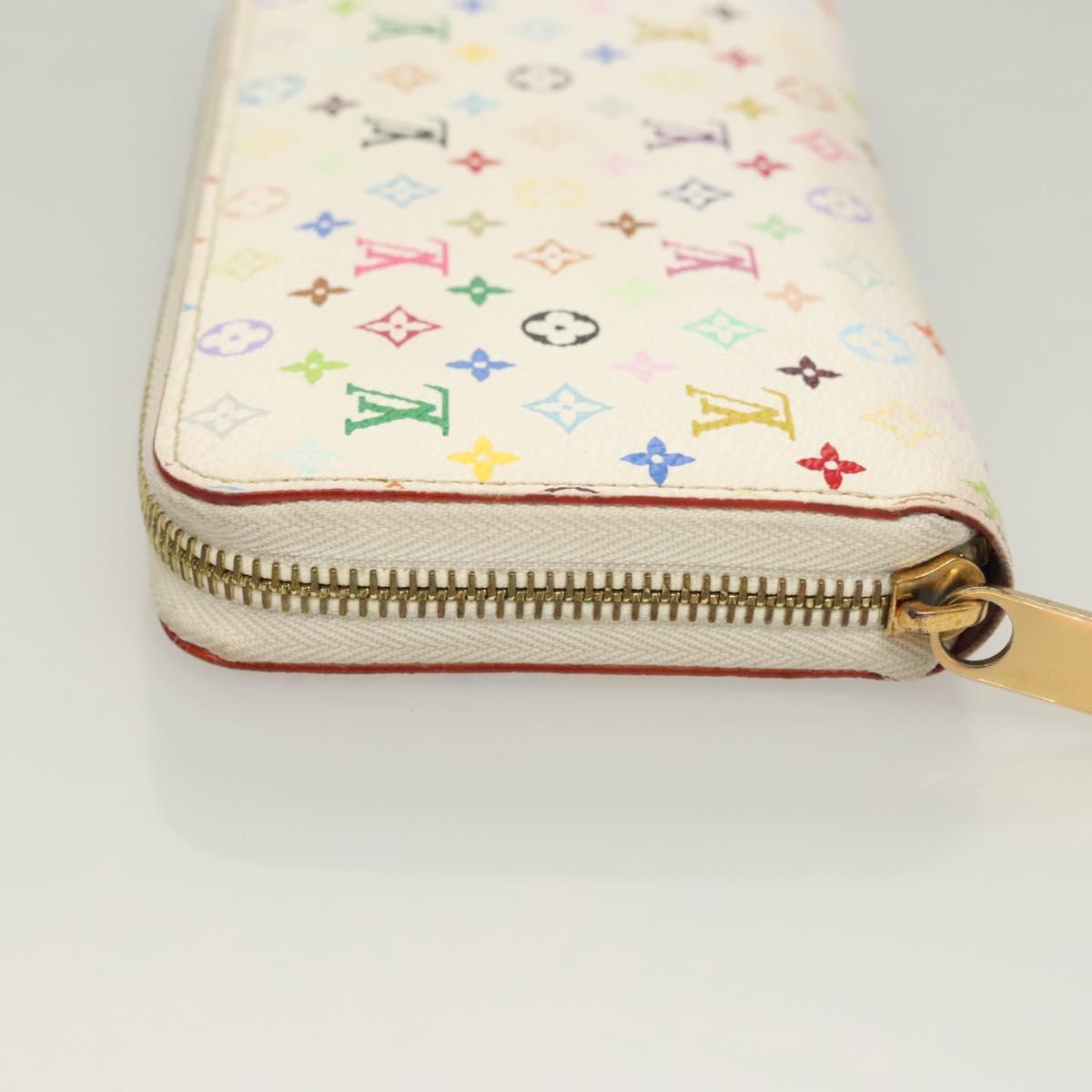 LOUIS VUITTON Monogram Multicolor Zippy Wallet White M60241 LV Auth ki5819