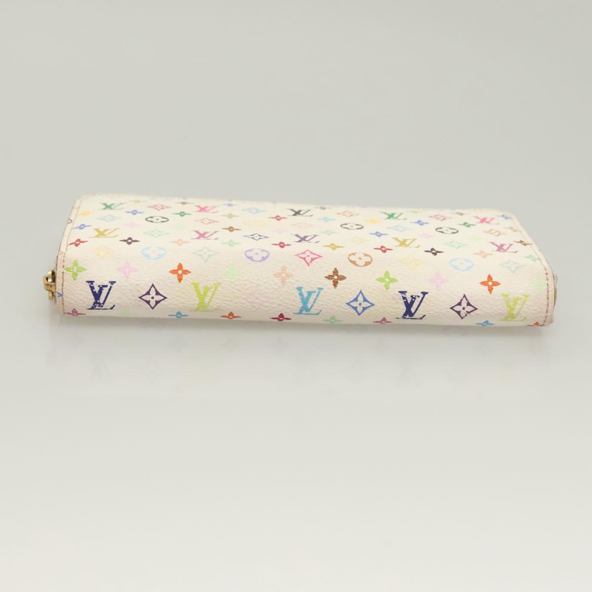 LOUIS VUITTON Monogram Multicolor Zippy Wallet White M60241 LV Auth ki5819