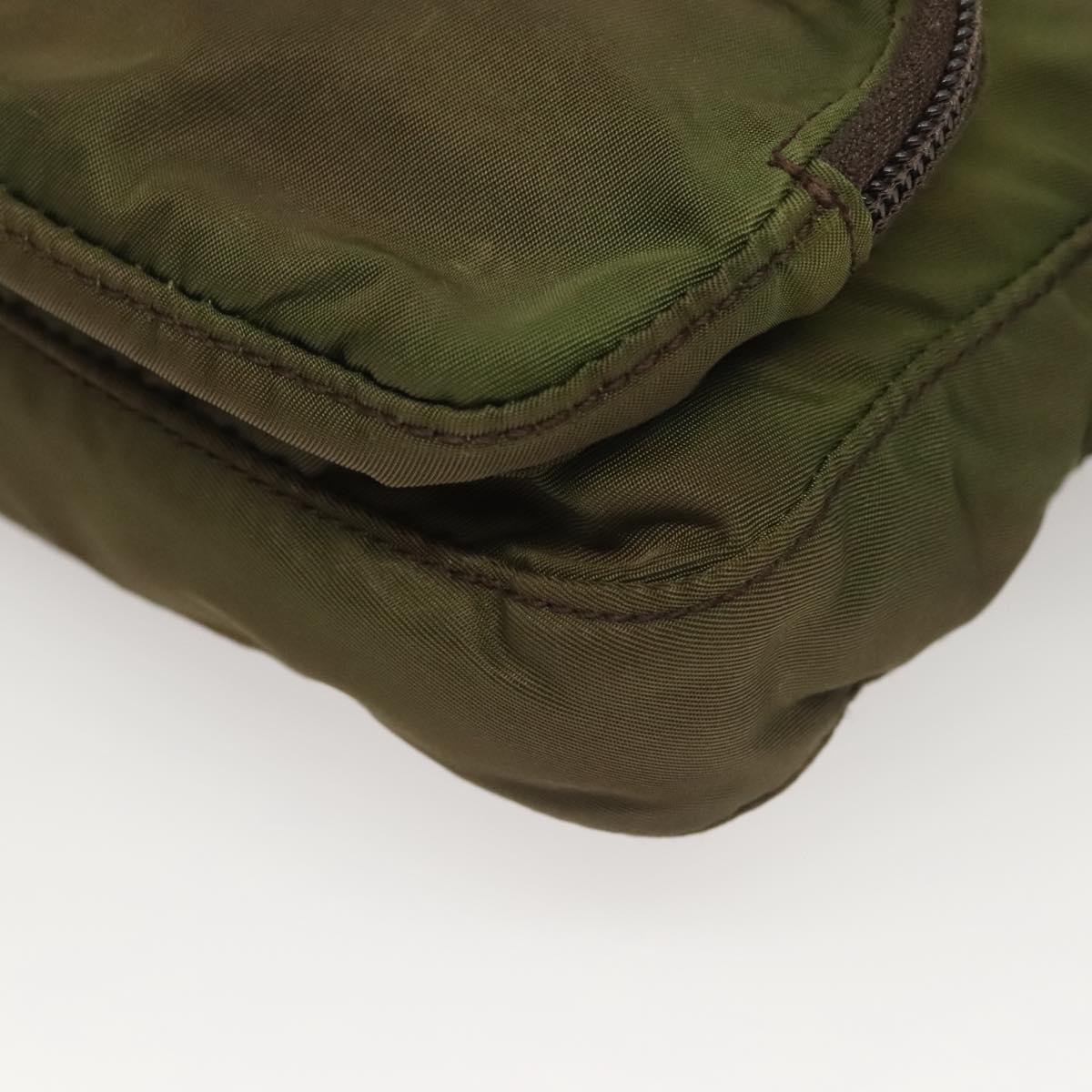 PRADA Waist bag Nylon Khaki Silver Auth ki5828