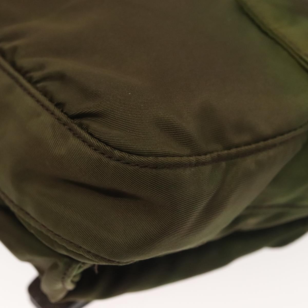 PRADA Waist bag Nylon Khaki Silver Auth ki5828