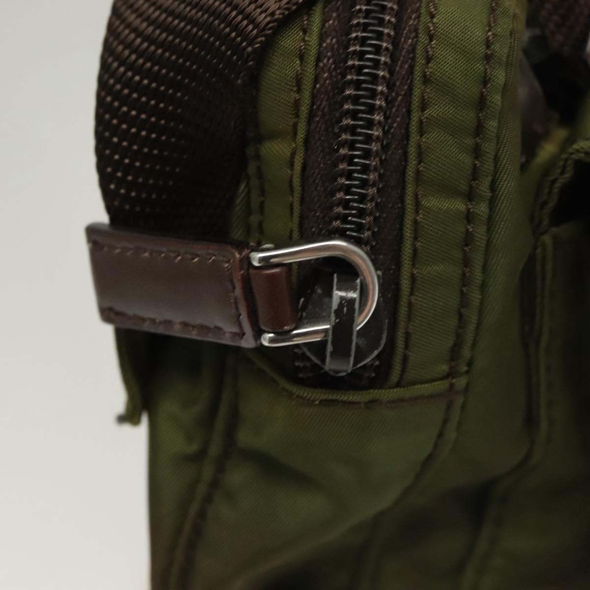 PRADA Waist bag Nylon Khaki Silver Auth ki5828