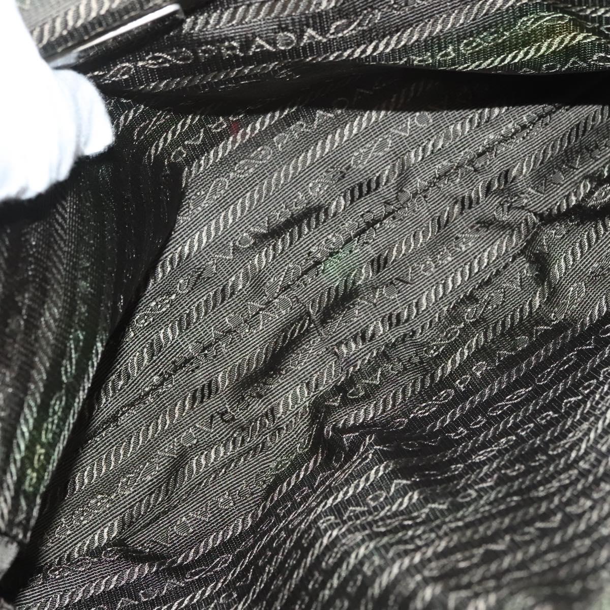 PRADA Waist bag Nylon Khaki Silver Auth ki5828