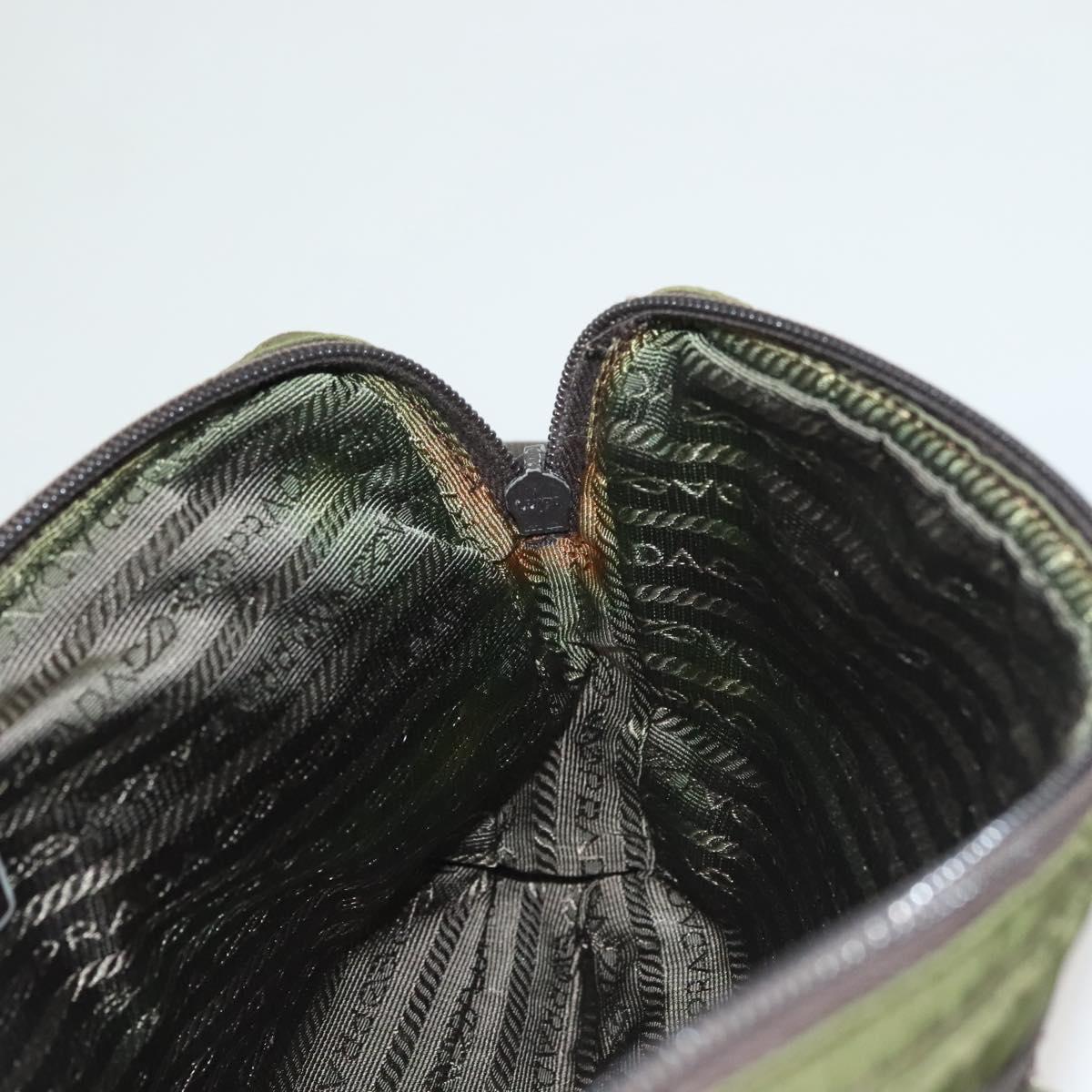 PRADA Waist bag Nylon Khaki Silver Auth ki5828