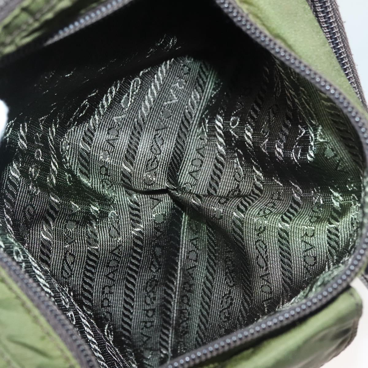 PRADA Waist bag Nylon Khaki Silver Auth ki5828
