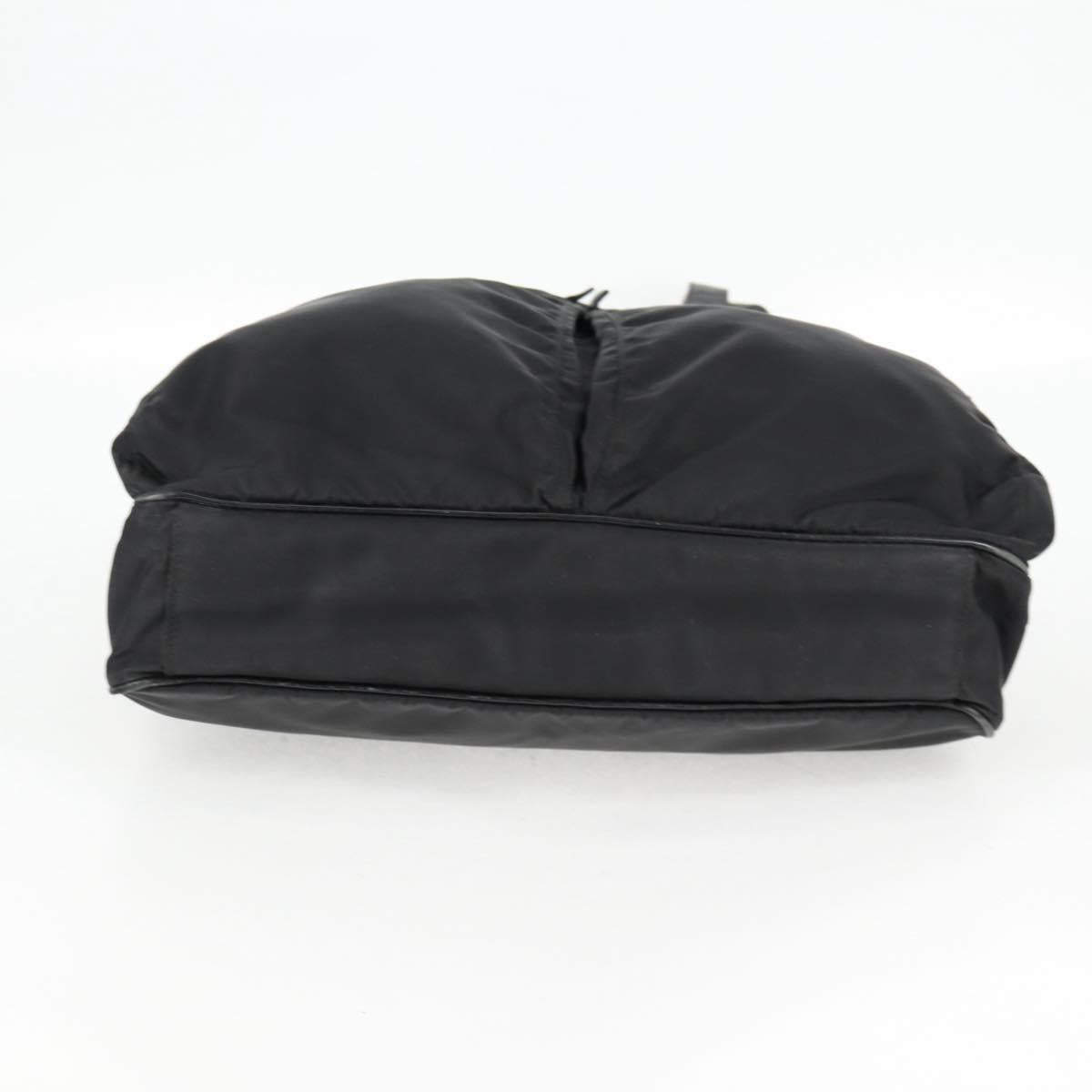 PRADA Tote Bag Nylon Black Silver Auth ki5831