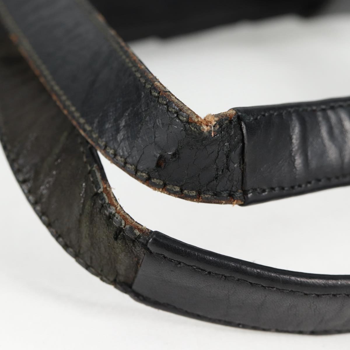 PRADA Tote Bag Nylon Black Silver Auth ki5831