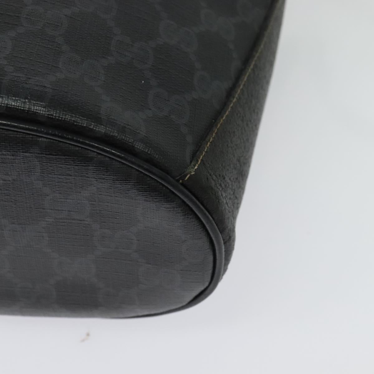 GUCCI GG Supreme Web Sherry Line Shoulder Bag PVC Black 904 02 081 Auth ki5838