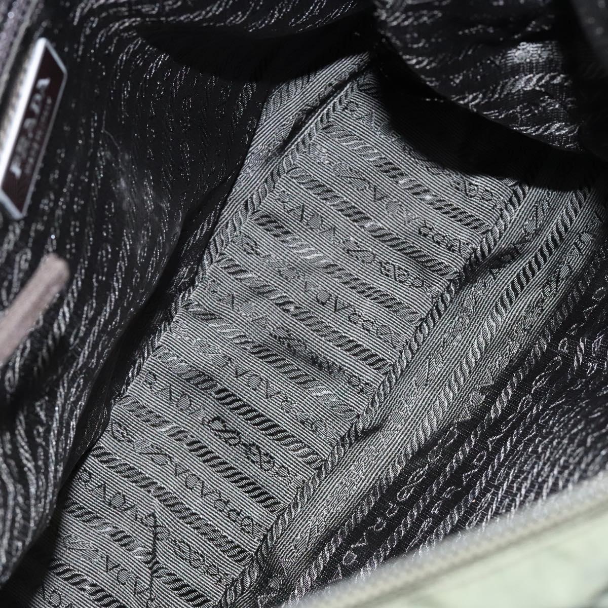 PRADA Shoulder Bag Nylon Khaki Silver Auth ki5844