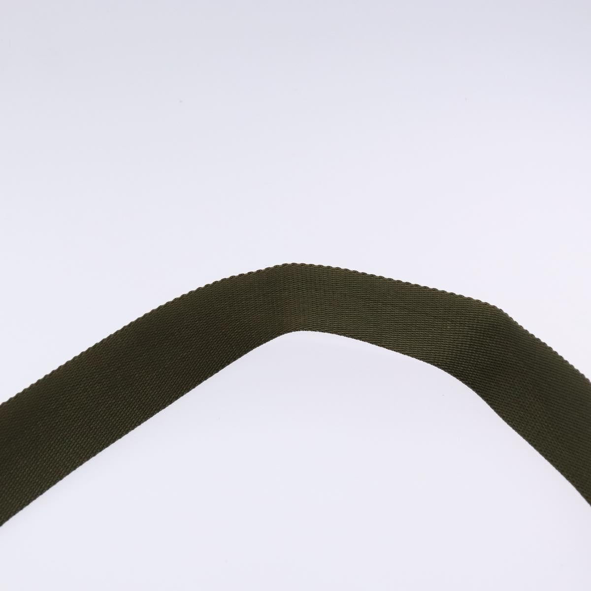 PRADA Shoulder Bag Nylon Khaki Silver Auth ki5844