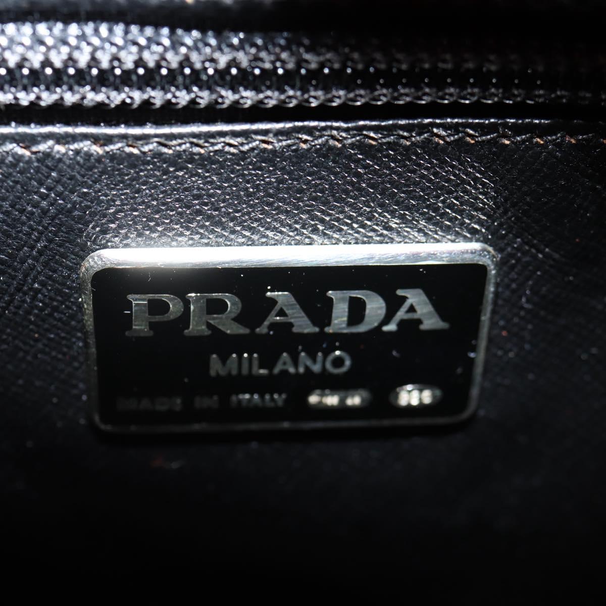 PRADA Shoulder Bag Leather 2way Orange Gold Auth ki5845