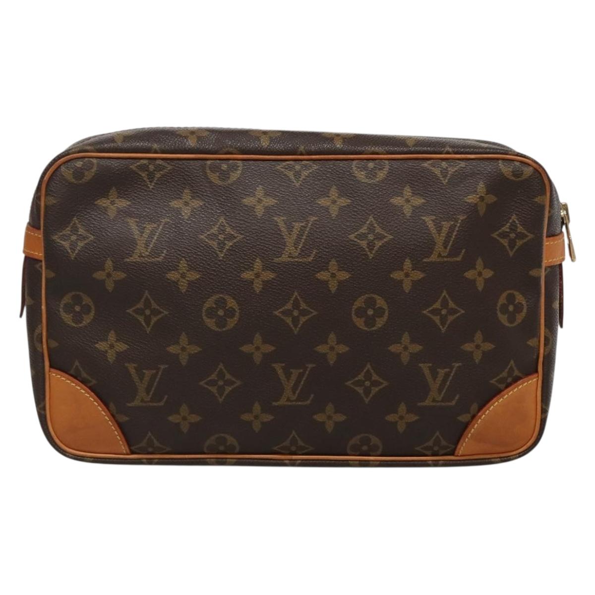 LOUIS VUITTON Monogram Compiegne 28 Clutch Bag M51845 LV Auth ki5867