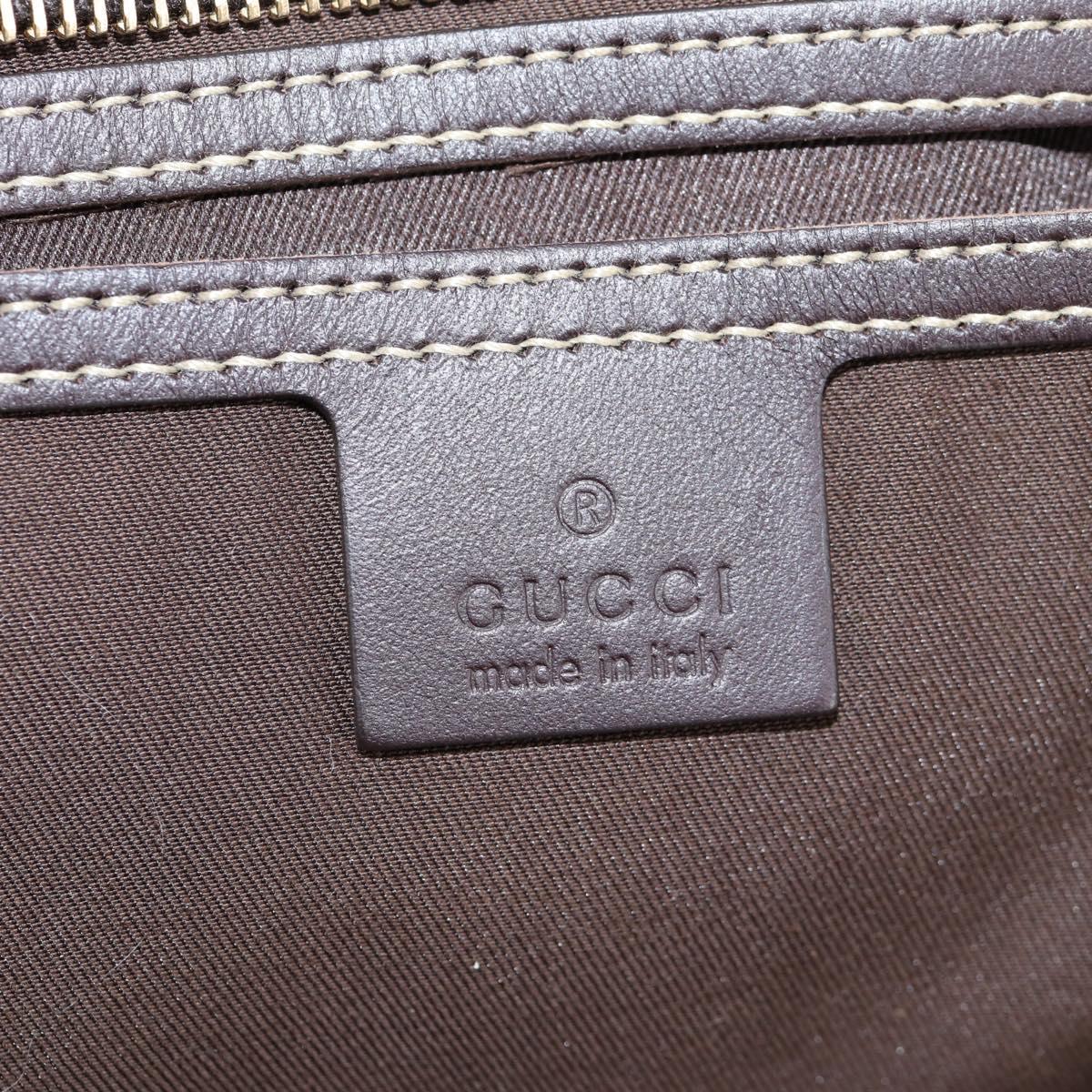 GUCCI GG Supreme Tote Bag PVC Brown Gold 201482 Auth ki5870V