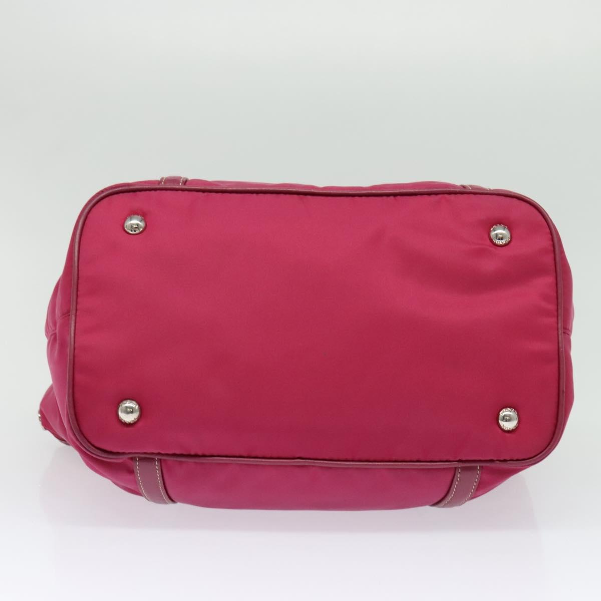 PRADA Tote Bag Nylon 2way Pink Silver Auth ki5875