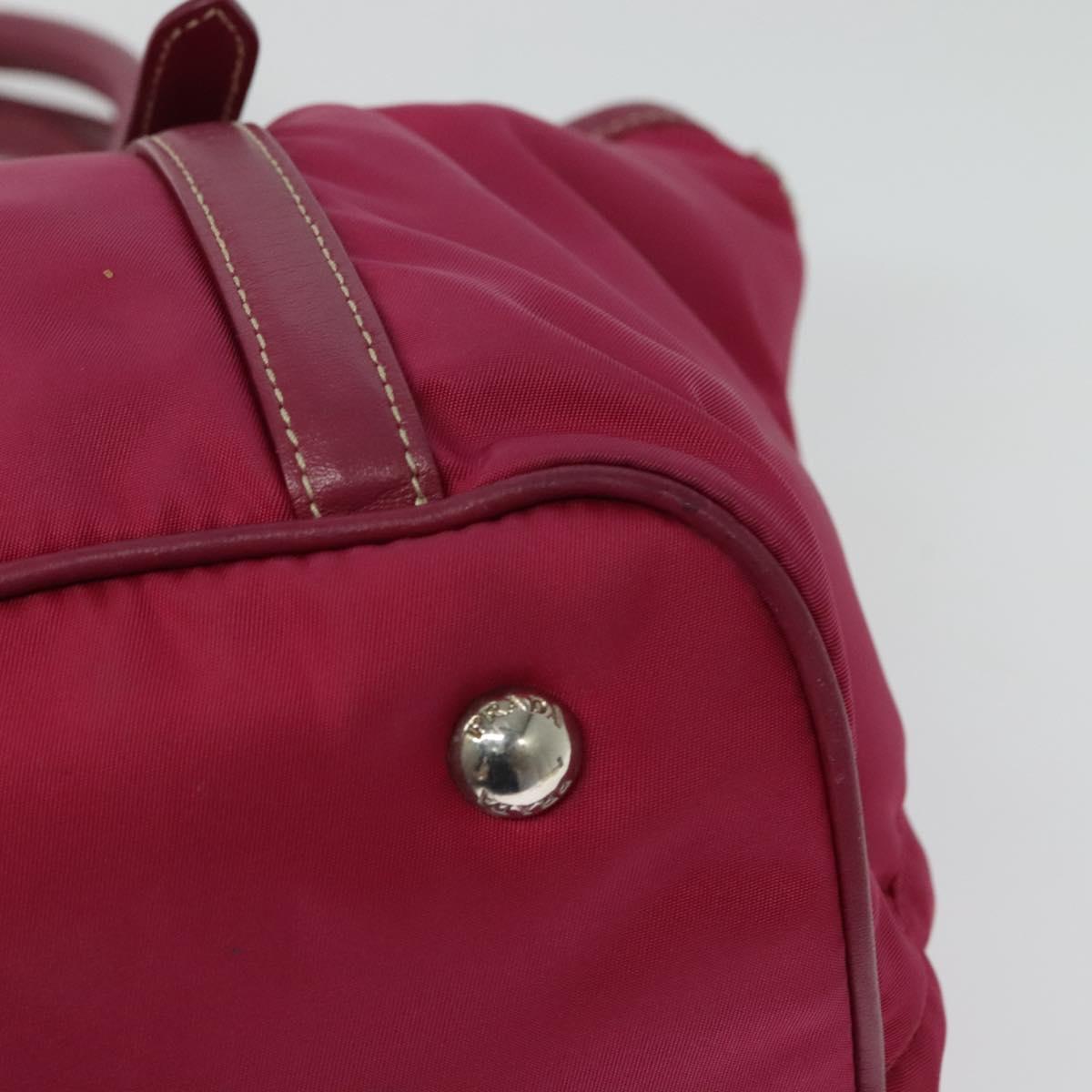 PRADA Tote Bag Nylon 2way Pink Silver Auth ki5875