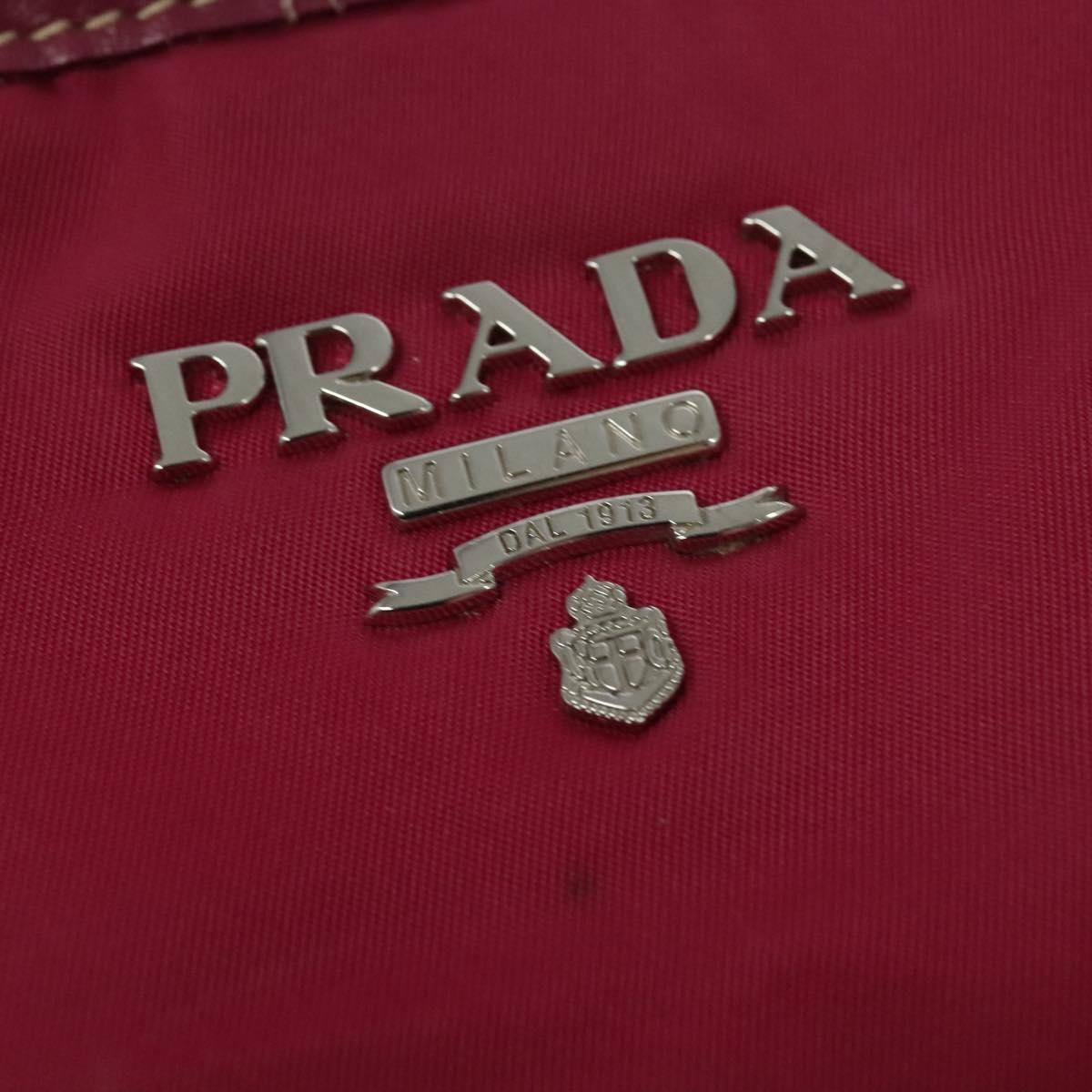 PRADA Tote Bag Nylon 2way Pink Silver Auth ki5875