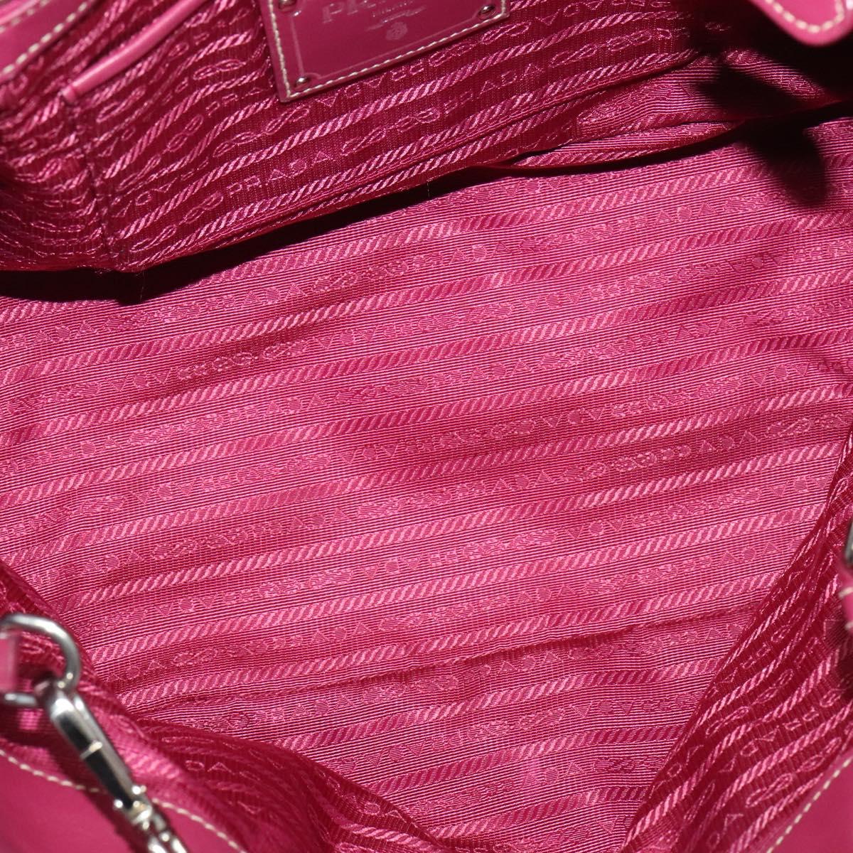 PRADA Tote Bag Nylon 2way Pink Silver Auth ki5875