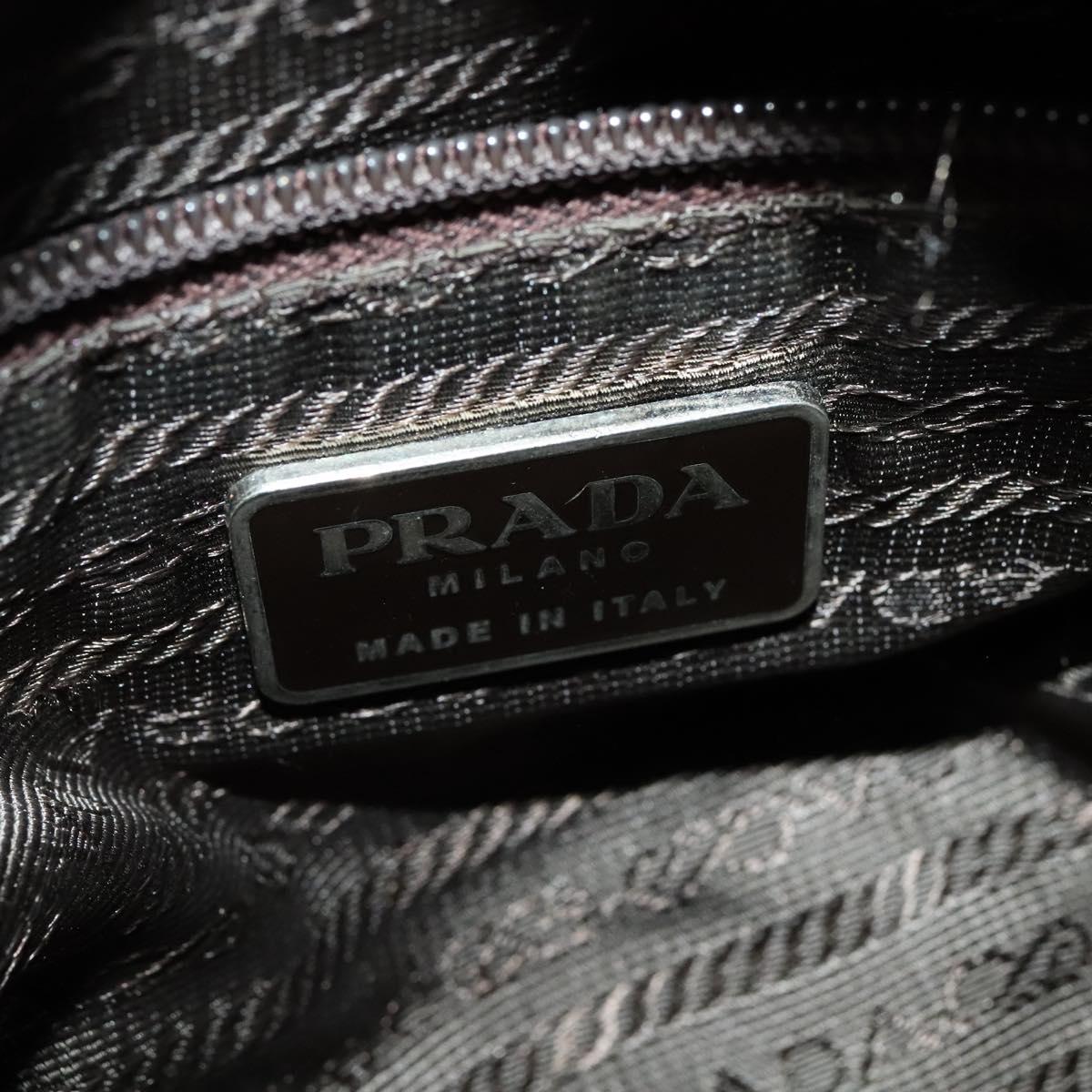 PRADA Shoulder Bag Nylon Red Silver Auth ki5884