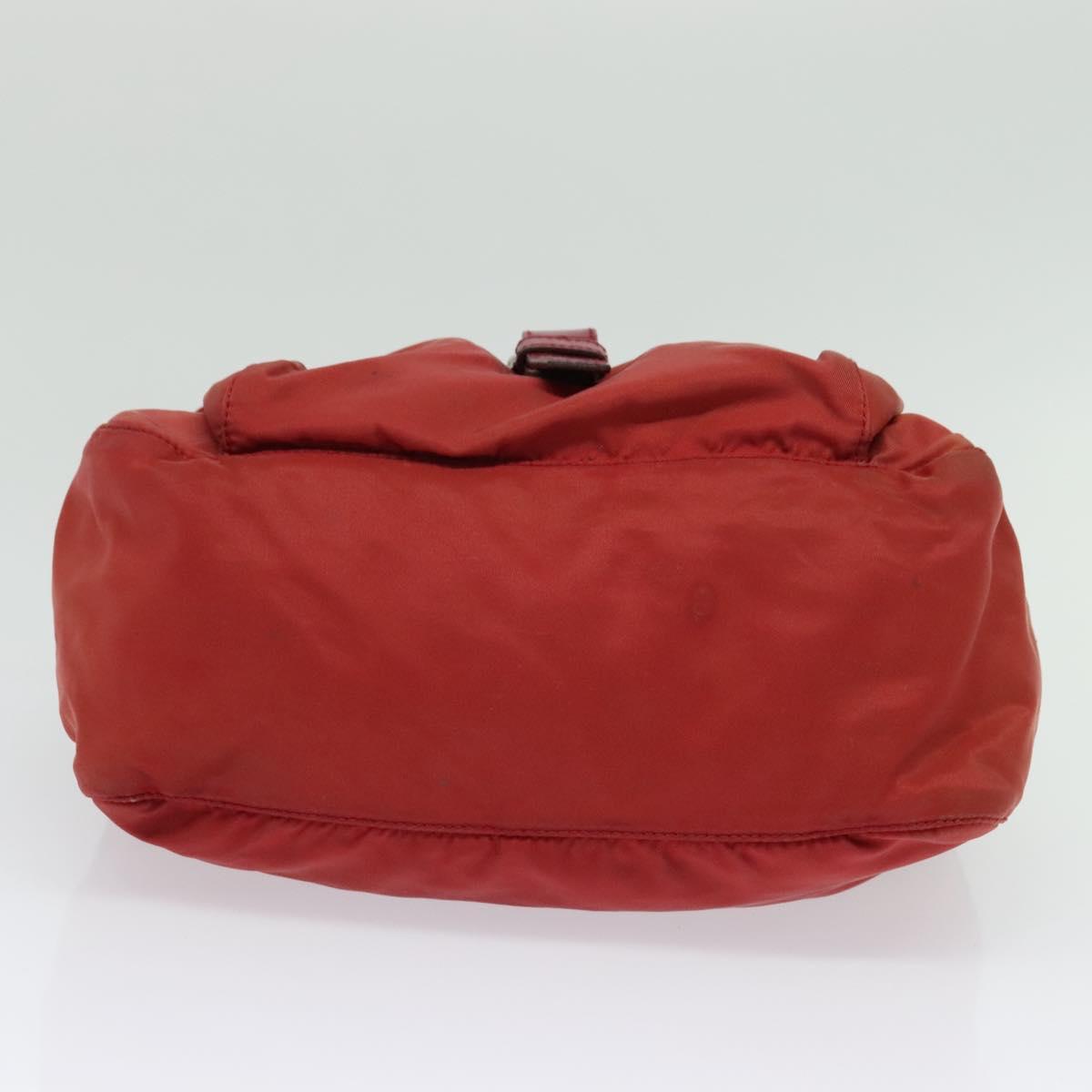 PRADA Shoulder Bag Nylon Red Silver Auth ki5884