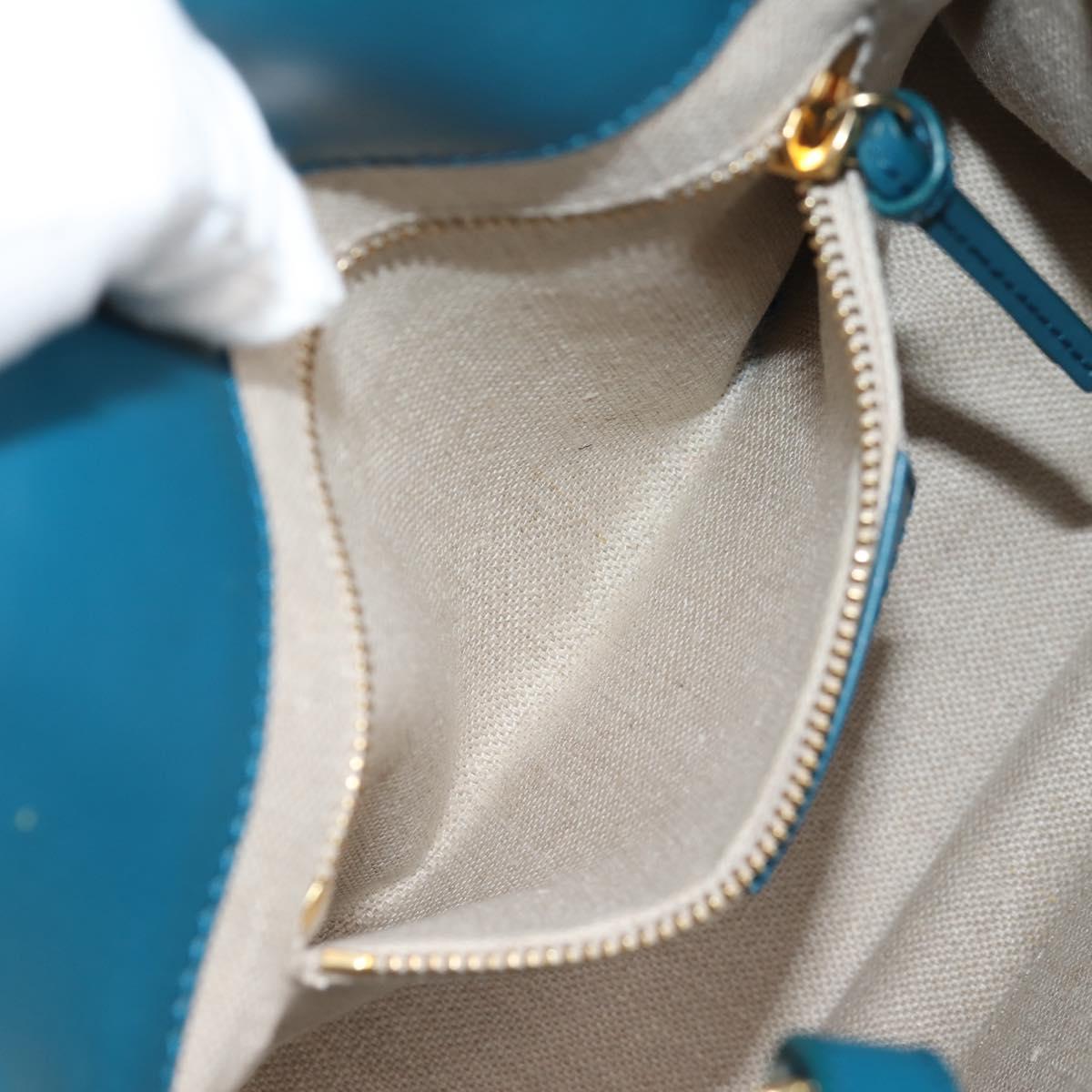 BALENCIAGA Hand Bag Leather 2way Blue Gold 305593 Auth ki5885