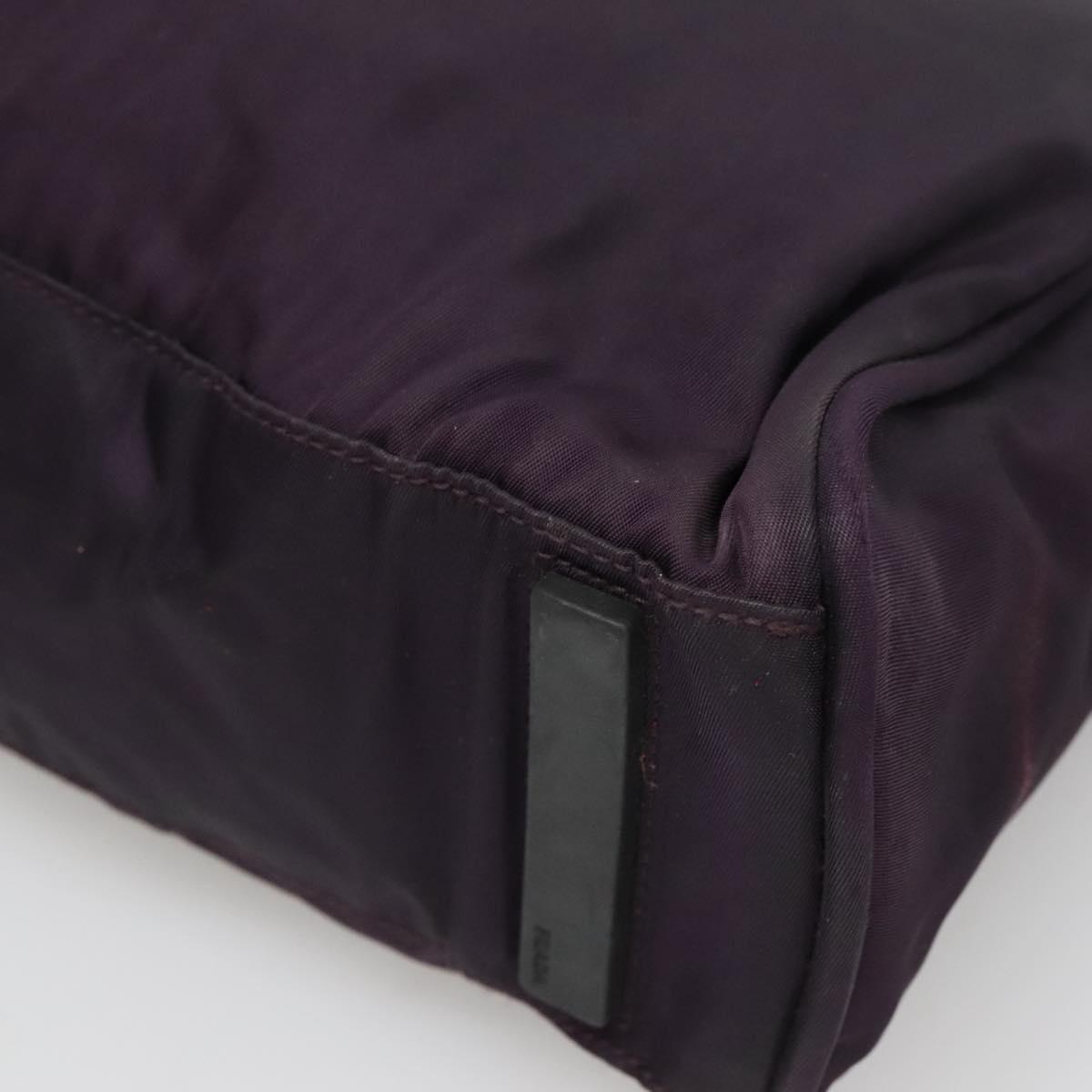 PRADA Hand Bag Nylon Purple Silver Auth ki5886