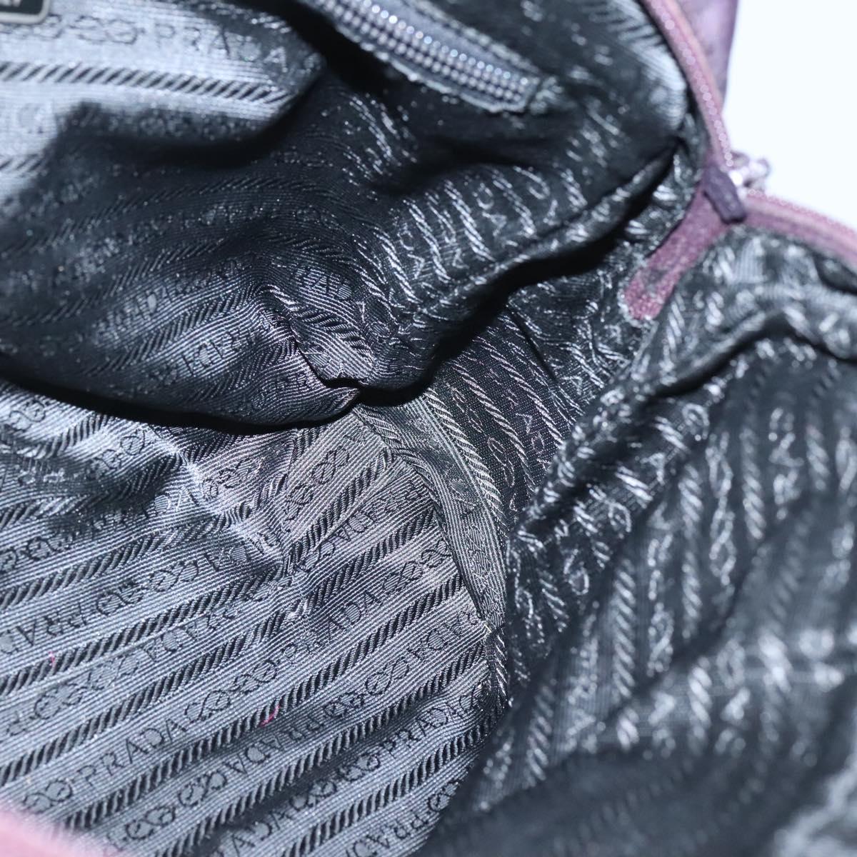 PRADA Hand Bag Nylon Purple Silver Auth ki5886