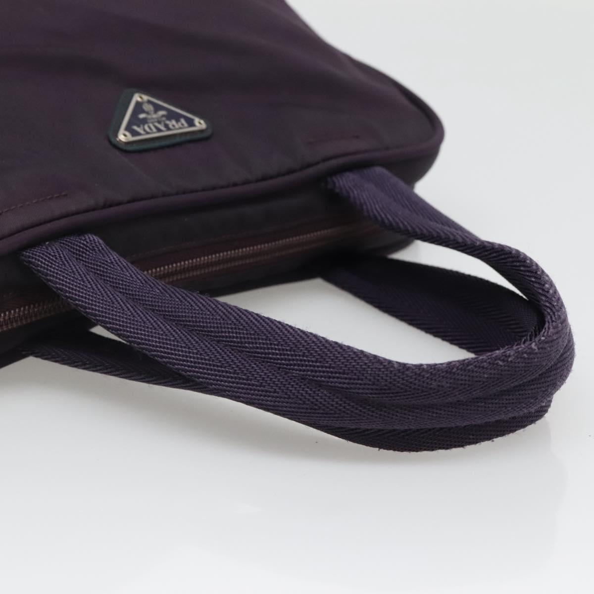 PRADA Hand Bag Nylon Purple Silver Auth ki5886