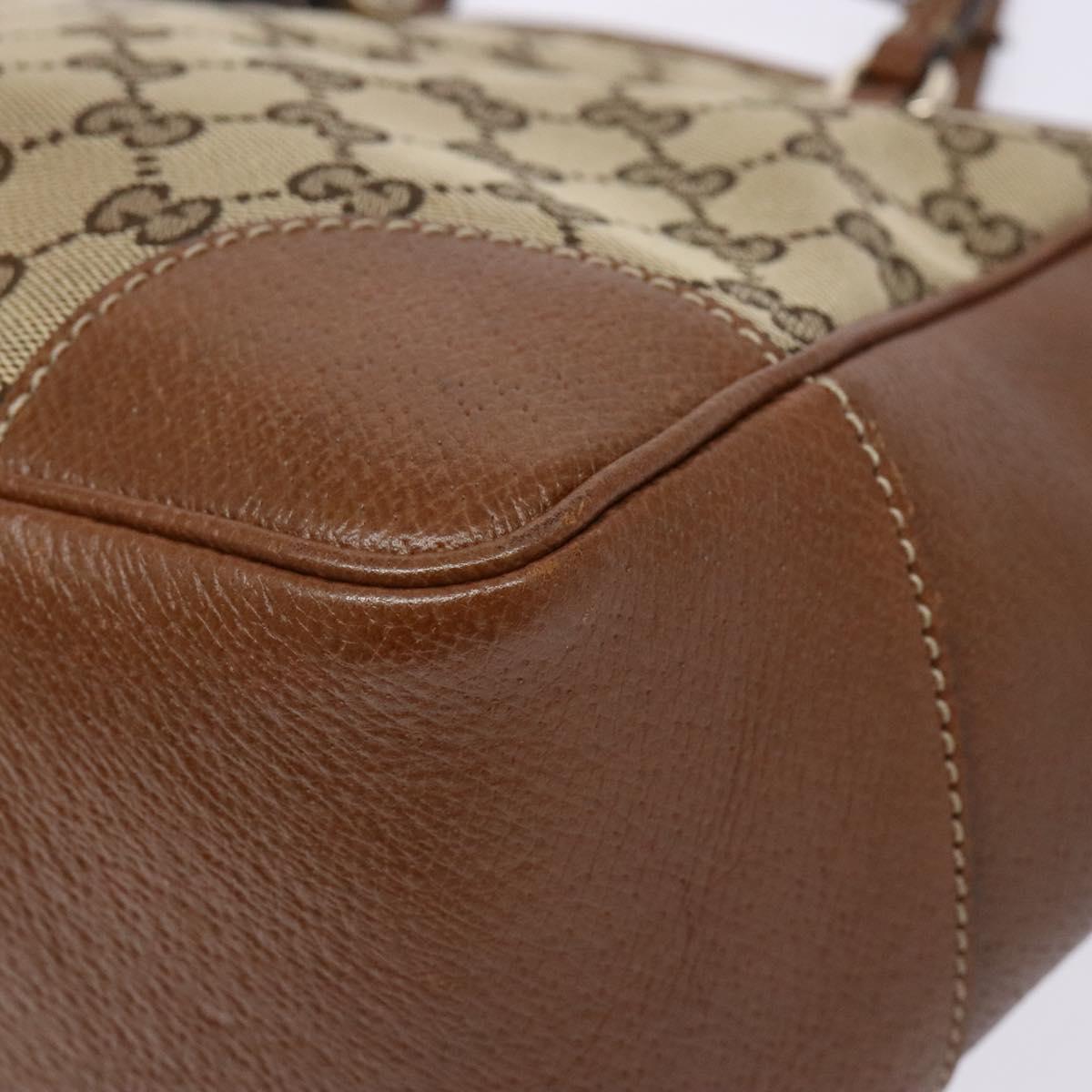 GUCCI GG Canvas Hand Bag Beige Gold 353119 Auth ki5893