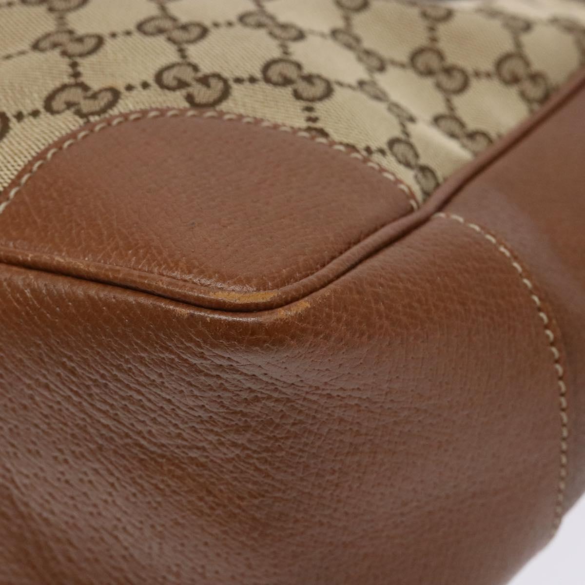 GUCCI GG Canvas Hand Bag Beige Gold 353119 Auth ki5893