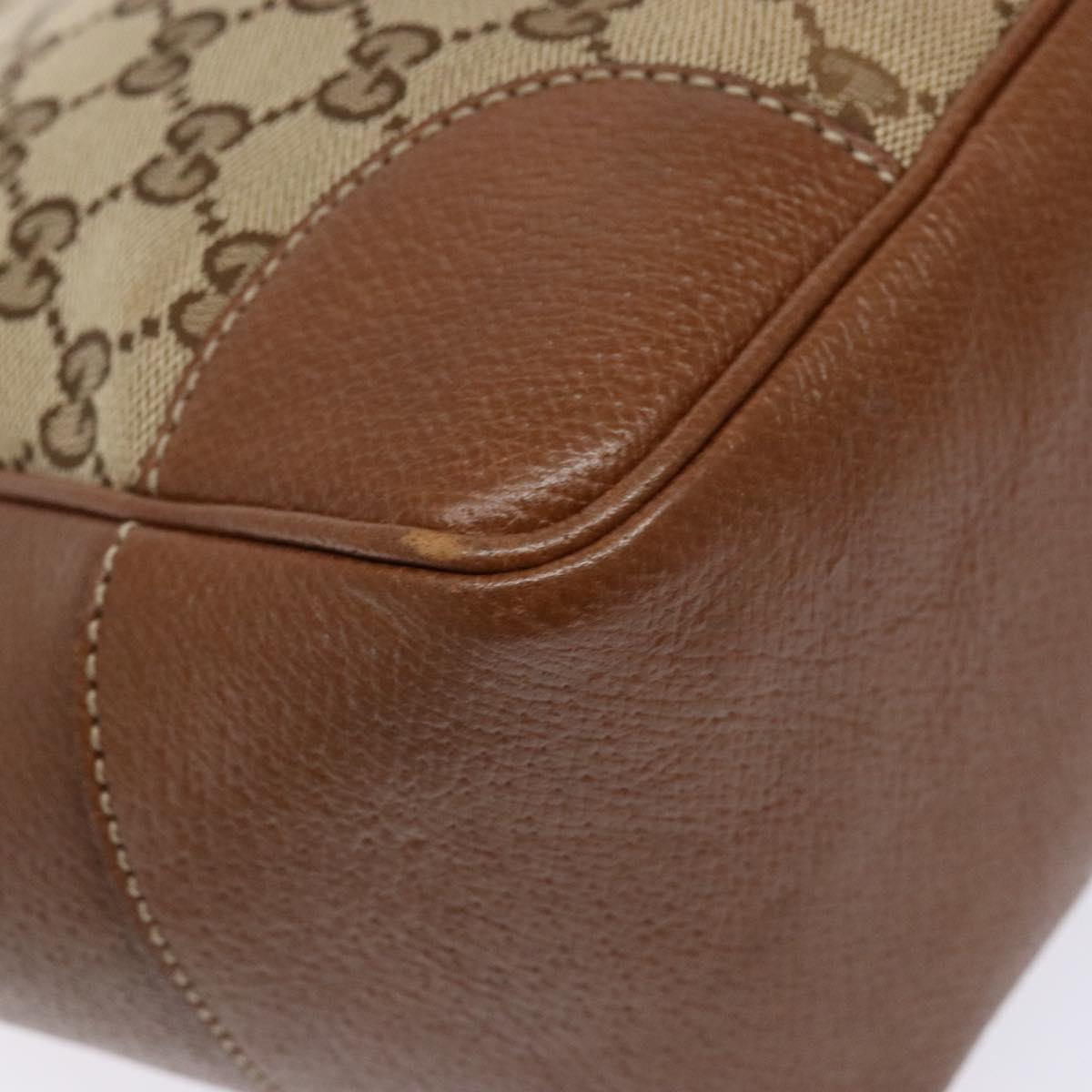 GUCCI GG Canvas Hand Bag Beige Gold 353119 Auth ki5893