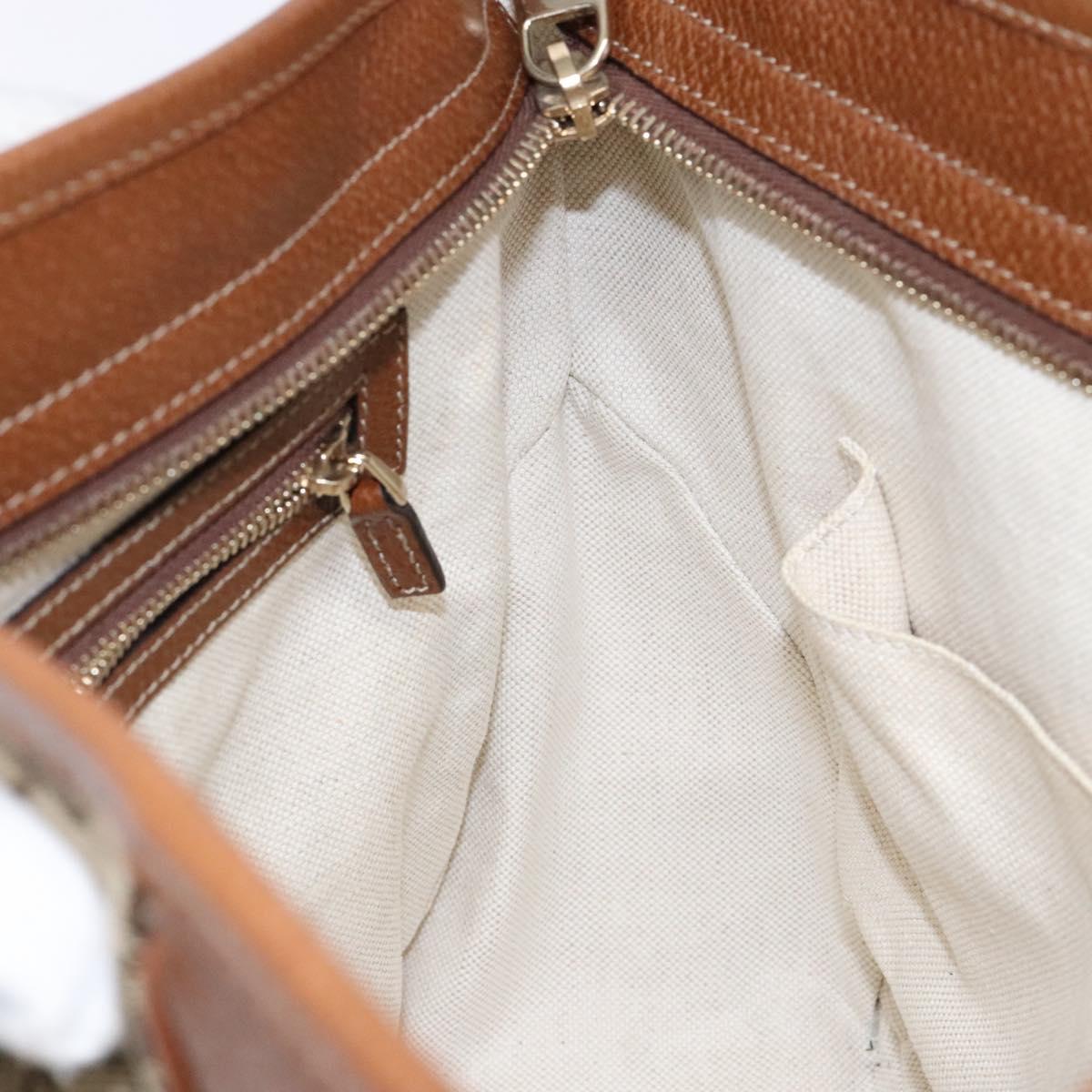 GUCCI GG Canvas Hand Bag Beige Gold 353119 Auth ki5893