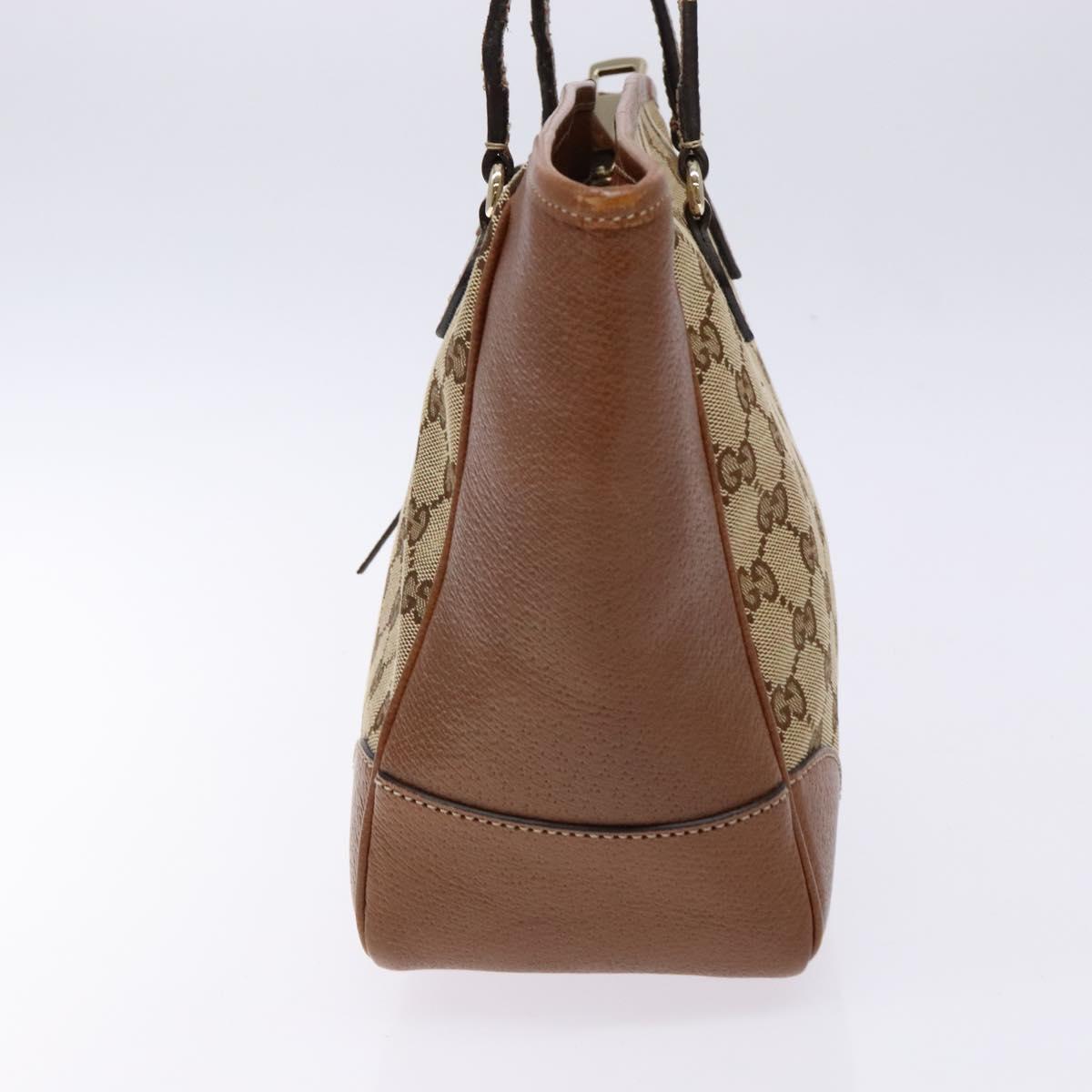 GUCCI GG Canvas Hand Bag Beige Gold 353119 Auth ki5893