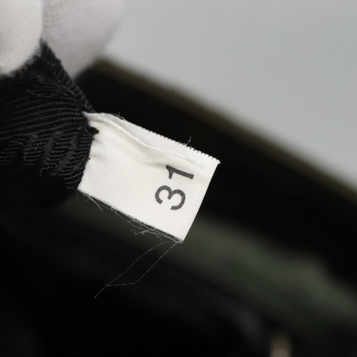 PRADA Tote Bag Nylon Khaki Silver Auth ki5894