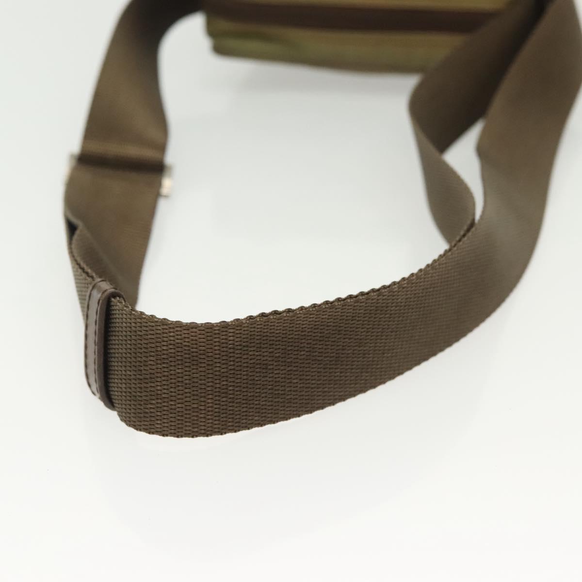 PRADA Shoulder Bag Nylon Khaki Silver Auth ki5896