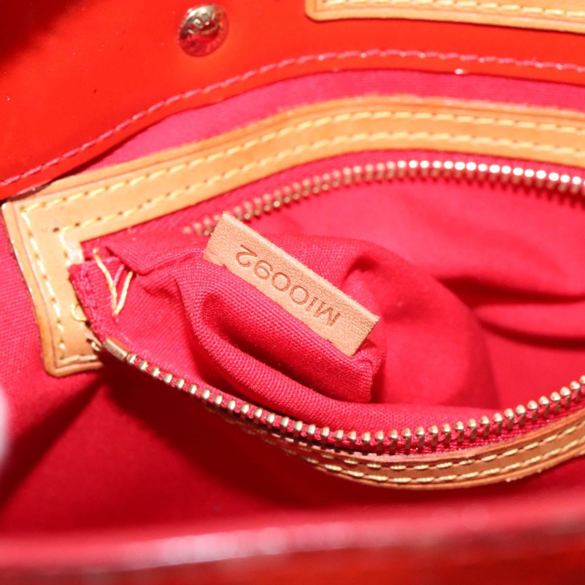 LOUIS VUITTON Monogram Vernis Reade PM Hand Bag Red Rouge M91088 LV Auth ki5902