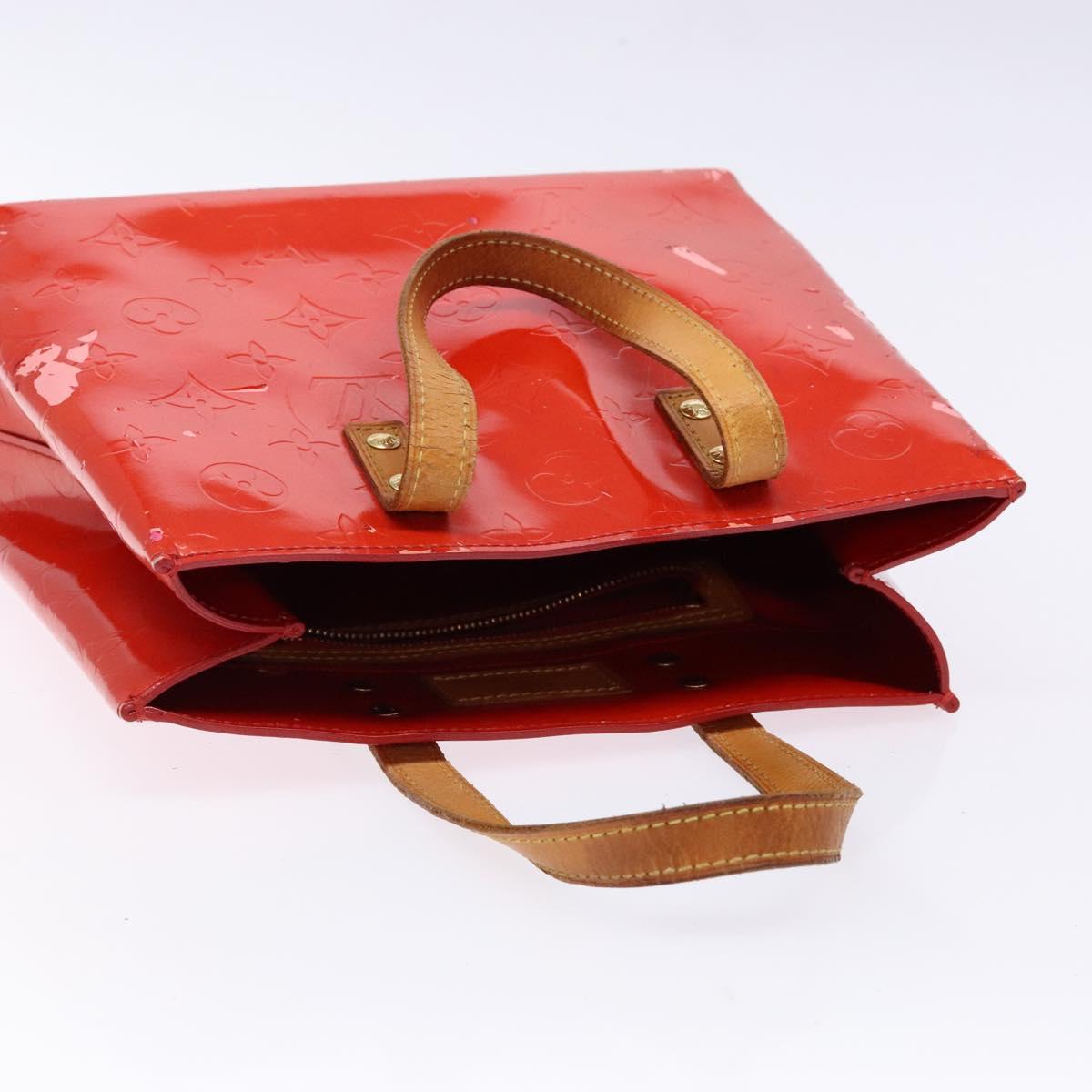 LOUIS VUITTON Monogram Vernis Reade PM Hand Bag Red Rouge M91088 LV Auth ki5902