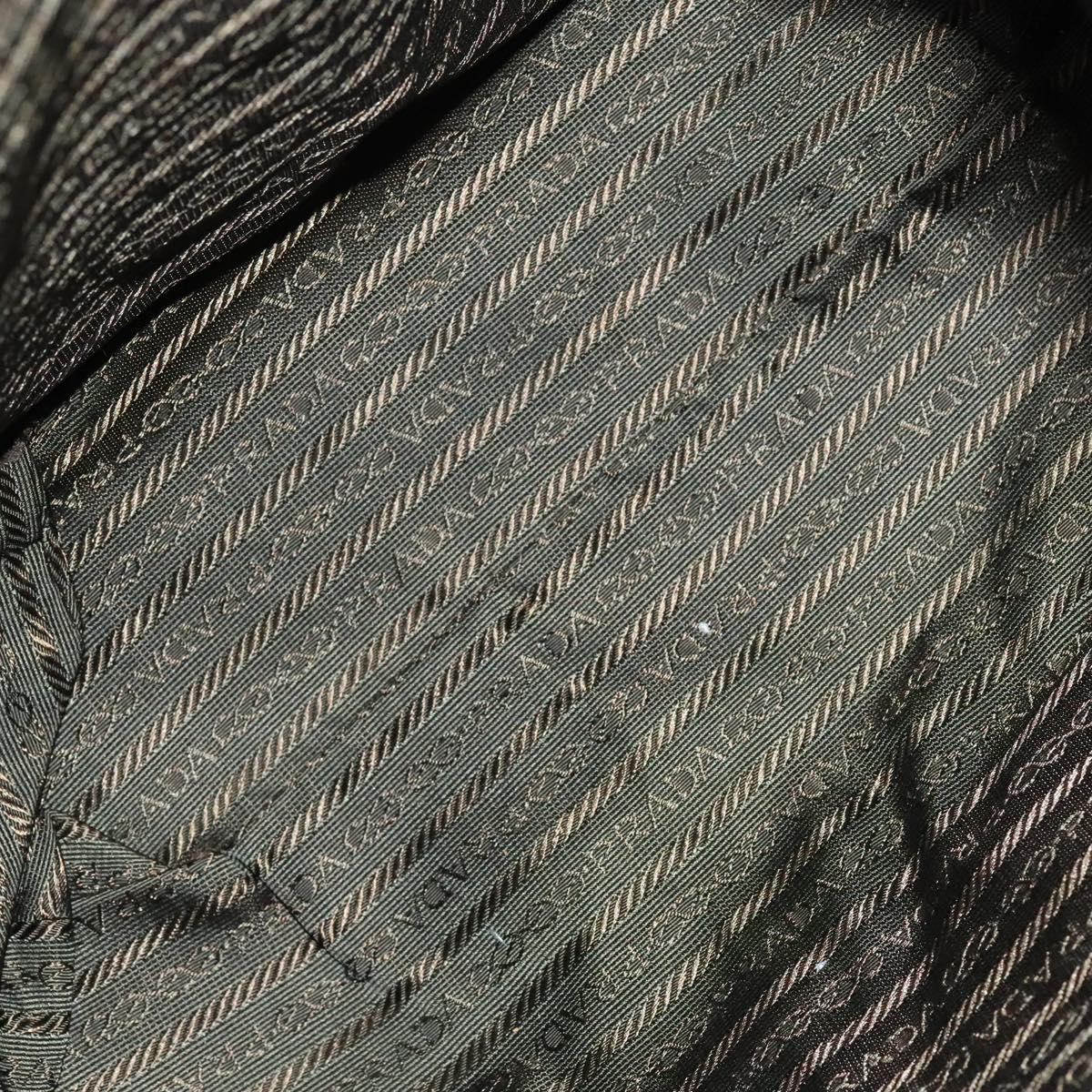 PRADA Backpack Nylon Khaki Silver Auth ki5908