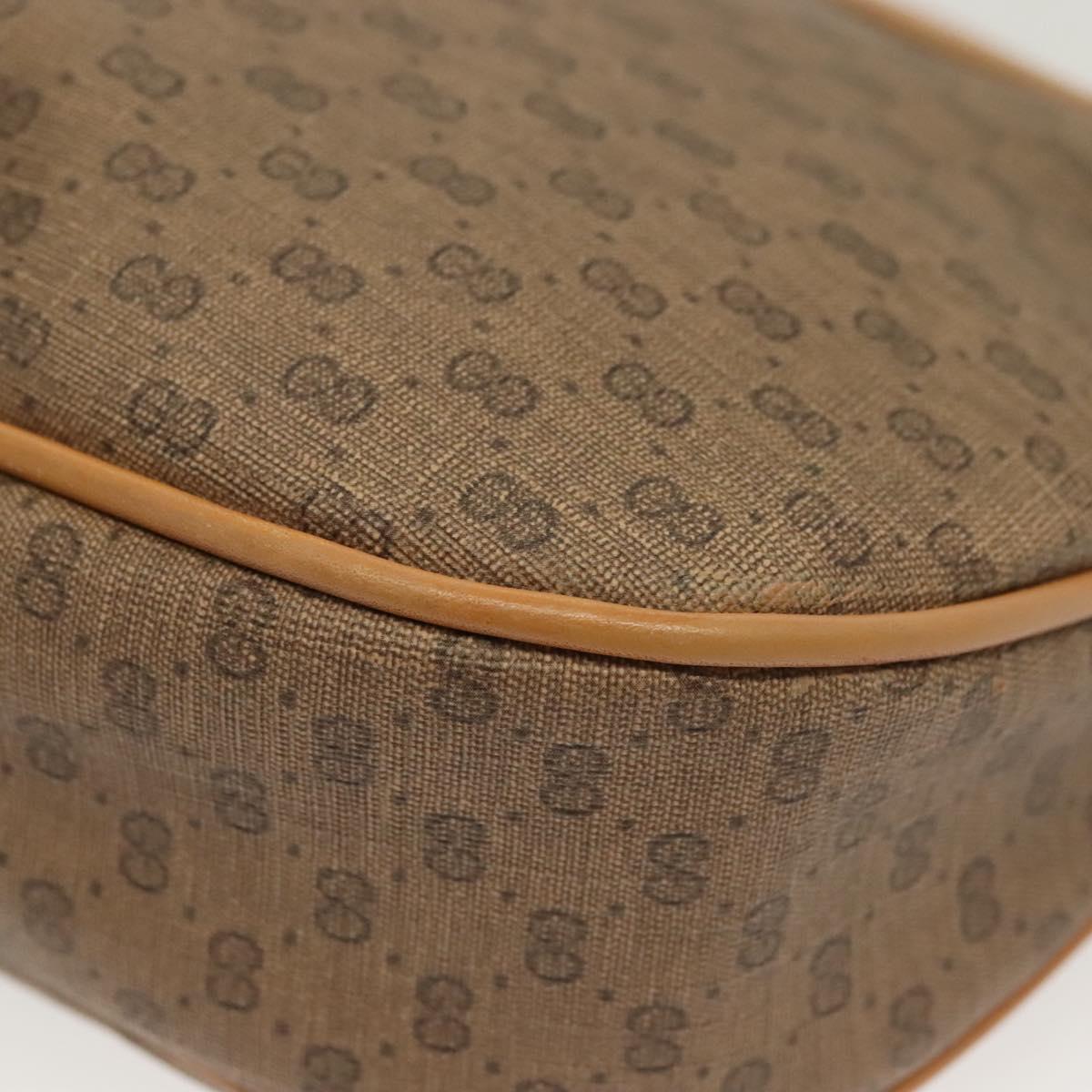GUCCI Micro GG Supreme Shoulder Bag PVC Beige Gold Auth ki5912