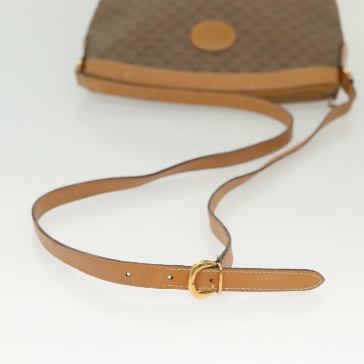 GUCCI Micro GG Supreme Shoulder Bag PVC Beige Gold Auth ki5912