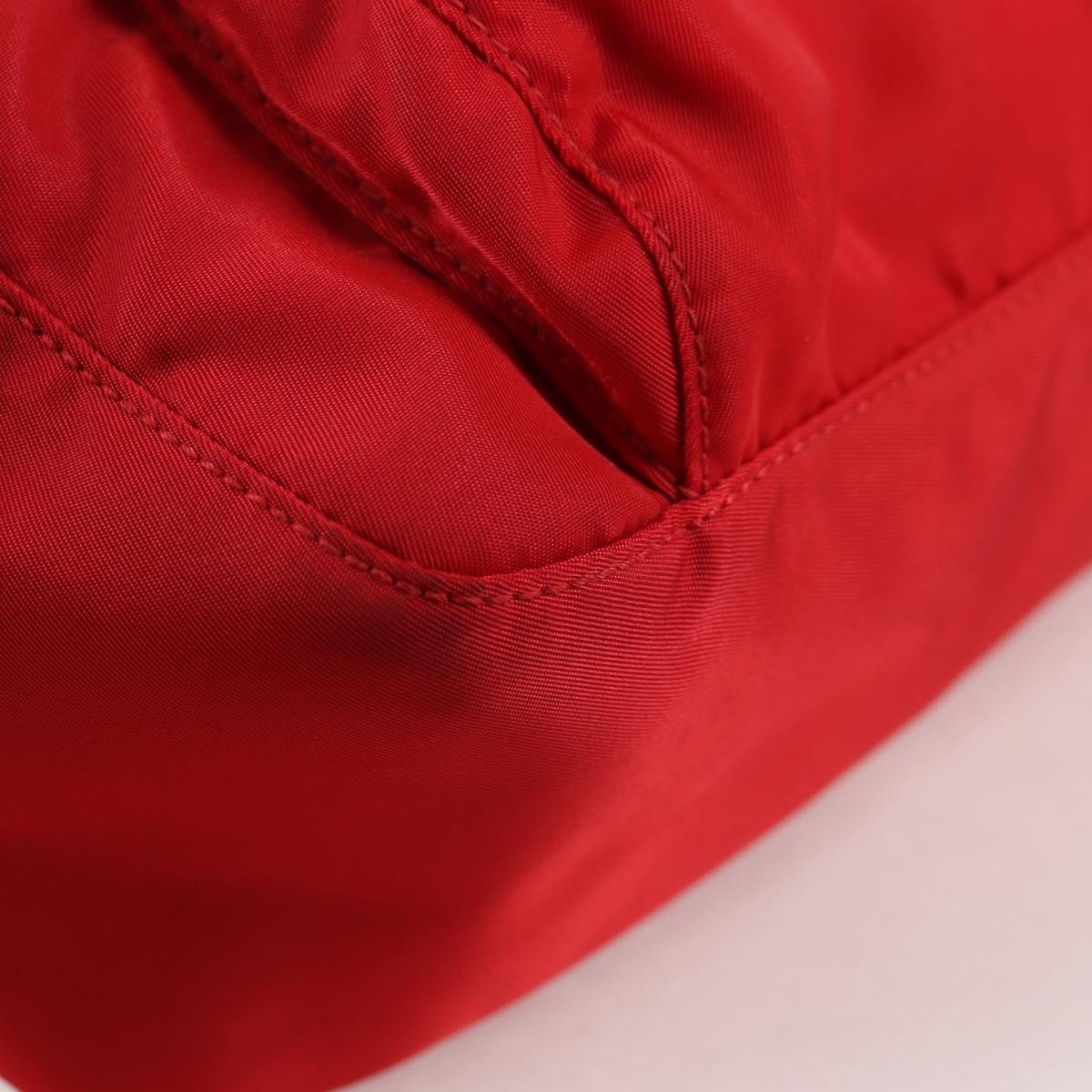 PRADA Shoulder Bag Nylon Red Silver Auth ki5917A