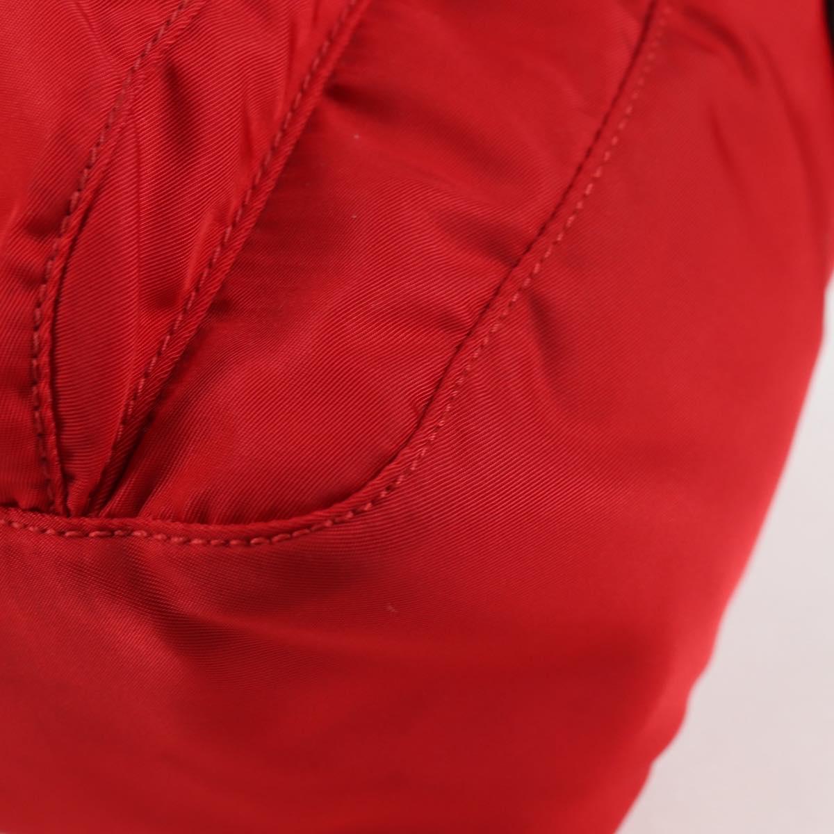 PRADA Shoulder Bag Nylon Red Silver Auth ki5917A