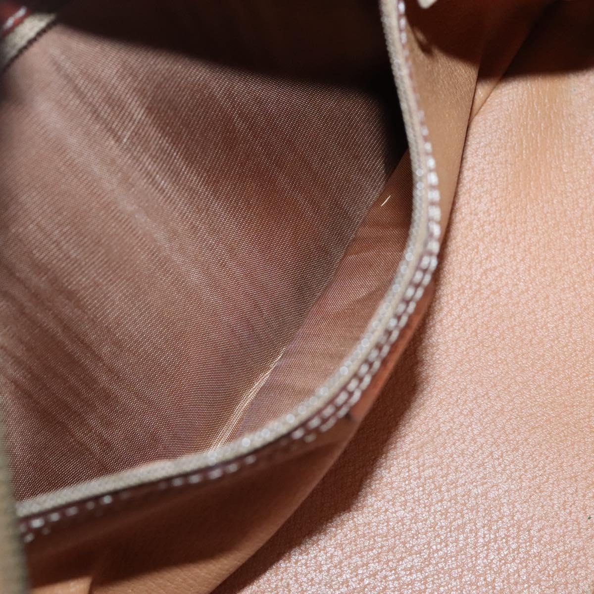 CELINE Macadam Canvas Hand Bag PVC Leather Brown Gold Auth ki5919