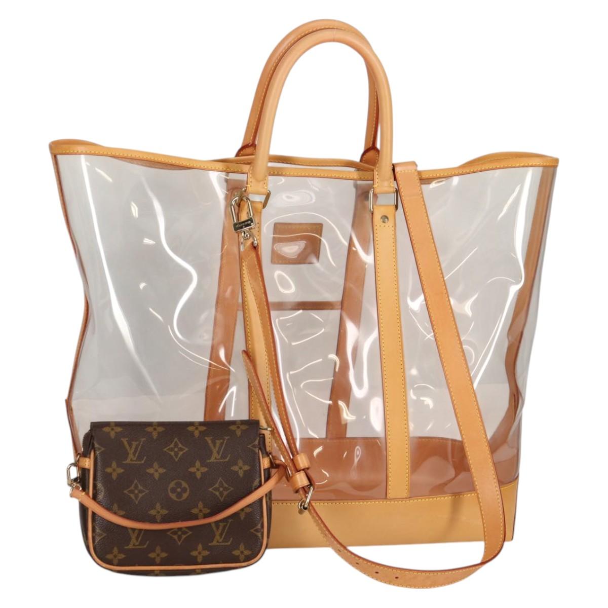 LOUIS VUITTON Isaac Mizrahi Tote Bag Vinyl Leather Clear M99027 Auth k