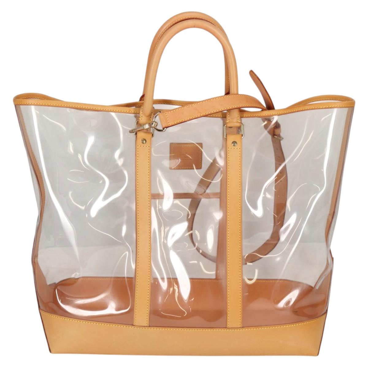 LOUIS VUITTON Isaac Mizrahi Tote Bag Vinyl Leather Clear M99027 Auth ki5924M