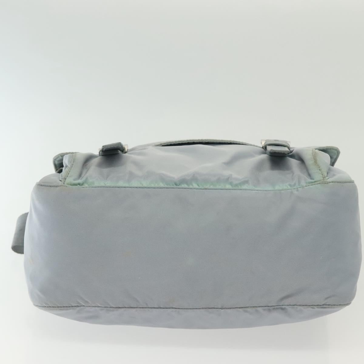 PRADA Shoulder Bag Nylon Light Blue Silver Auth ki5926